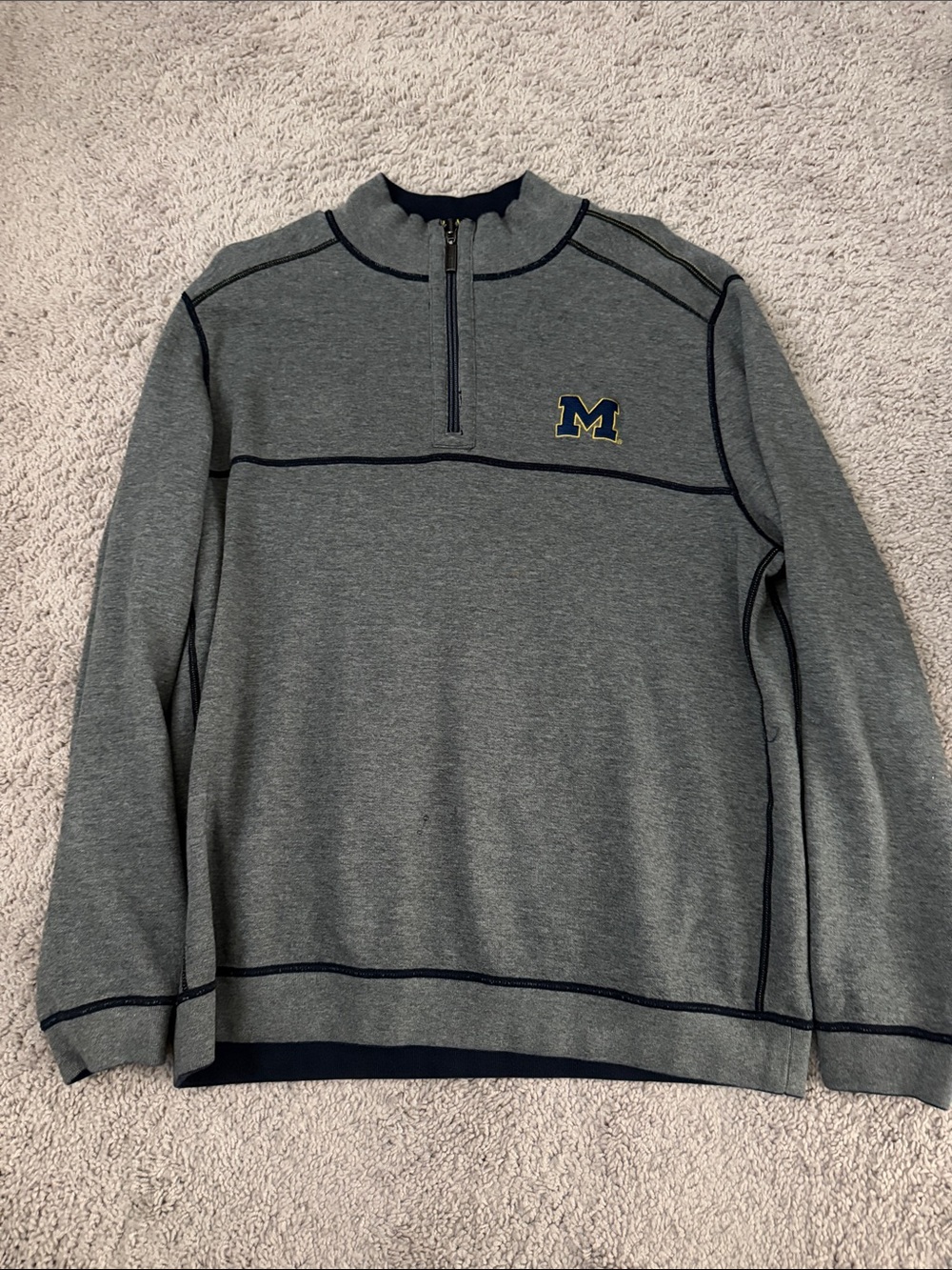 Men's Reversible University of Michigan Quarter-Zip Pullover